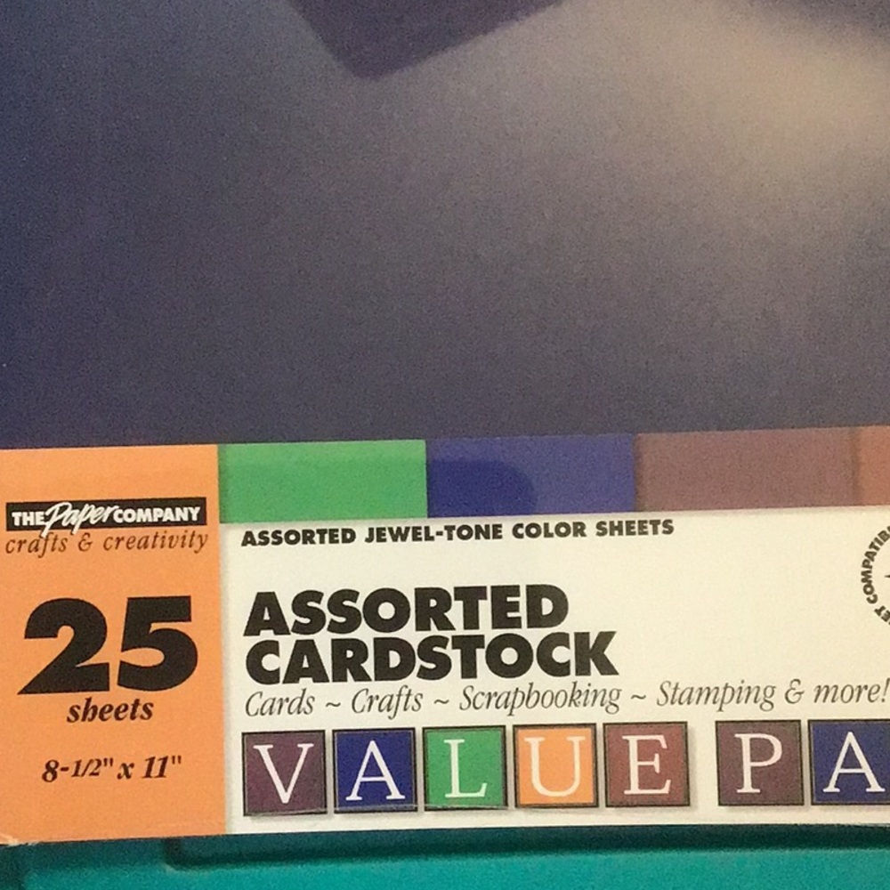25 sheets of card stock paper 8.5 by 11 inch sheets